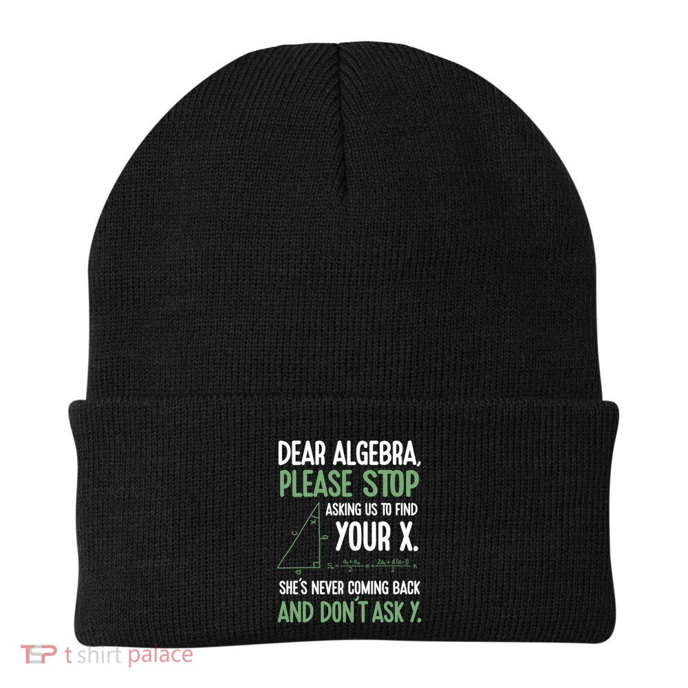 Dear Algebra Stop Asking Me To Find Your X Maths Joke Gift Beanie