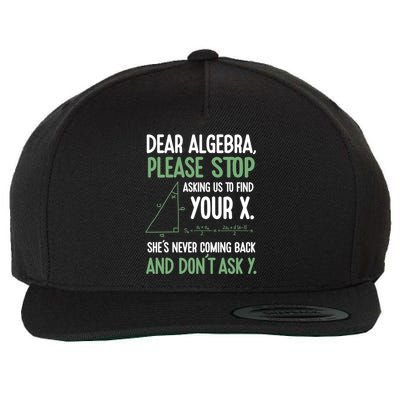 Dear Algebra Stop Asking Me To Find Your X Maths Joke Gift Wool Snapback Cap