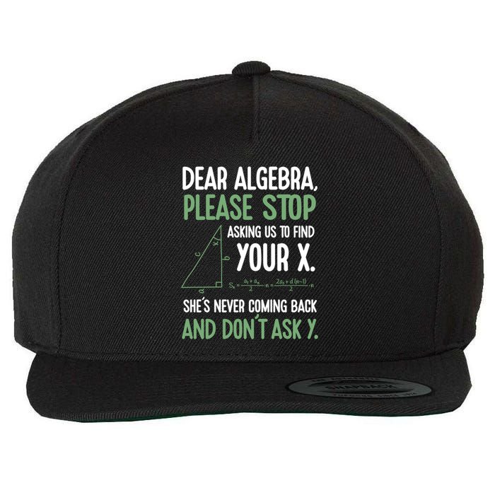 Dear Algebra Stop Asking Me To Find Your X Maths Joke Gift Wool Snapback Cap