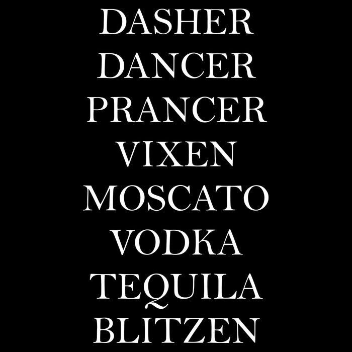 Dasher Dancer Prancer Vixen Moscato Vodka Tequila Blitzen Christmas Youth Performance Sprint T-Shirt