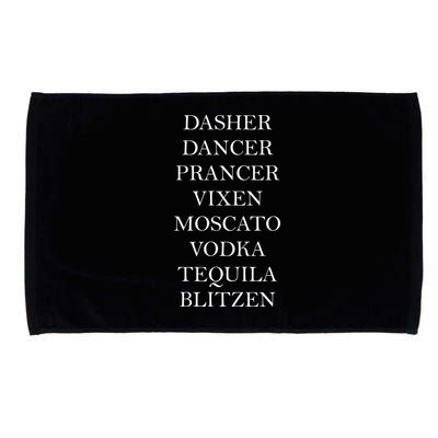 Dasher Dancer Prancer Vixen Moscato Vodka Tequila Blitzen Christmas Microfiber Hand Towel