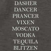 Dasher Dancer Prancer Vixen Moscato Vodka Tequila Blitzen Christmas Vector Backpack