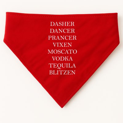 Dasher Dancer Prancer Vixen Moscato Vodka Tequila Blitzen Christmas USA-Made Doggie Bandana