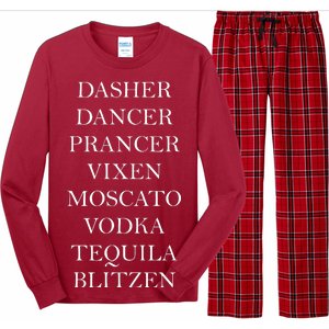 Dasher Dancer Prancer Vixen Moscato Vodka Tequila Blitzen Christmas Long Sleeve Pajama Set