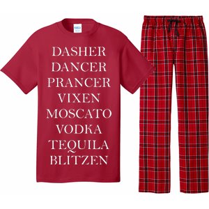 Dasher Dancer Prancer Vixen Moscato Vodka Tequila Blitzen Christmas Pajama Set