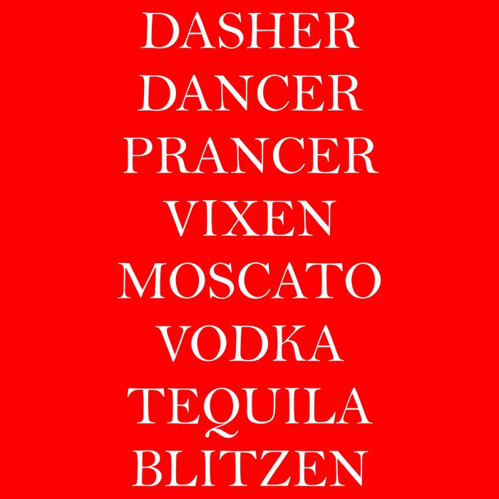 Dasher Dancer Prancer Vixen Moscato Vodka Tequila Blitzen Christmas 16 in Basic Backpack