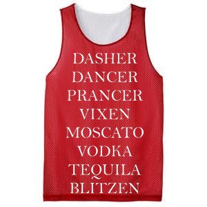 Dasher Dancer Prancer Vixen Moscato Vodka Tequila Blitzen Christmas Mesh Reversible Basketball Jersey Tank