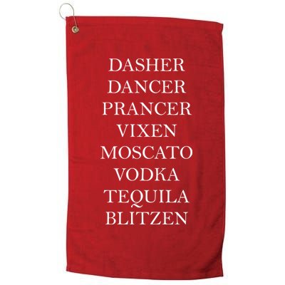 Dasher Dancer Prancer Vixen Moscato Vodka Tequila Blitzen Christmas Golf Towel