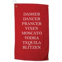 Dasher Dancer Prancer Vixen Moscato Vodka Tequila Blitzen Christmas Golf Towel