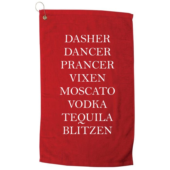 Dasher Dancer Prancer Vixen Moscato Vodka Tequila Blitzen Christmas Golf Towel