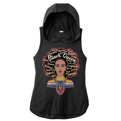 Dashiki Black Queen Ladies PosiCharge Tri-Blend Wicking Draft Hoodie Tank