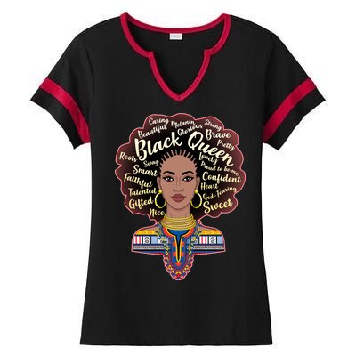 Dashiki Black Queen Ladies Halftime Notch Neck Tee