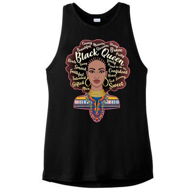 Dashiki Black Queen Ladies PosiCharge Tri-Blend Wicking Tank