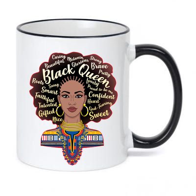 Dashiki Black Queen 11oz Black Color Changing Mug