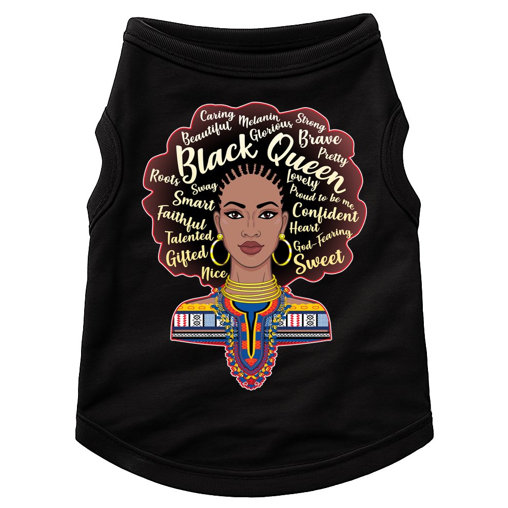 Dashiki Black Queen Doggie Tank