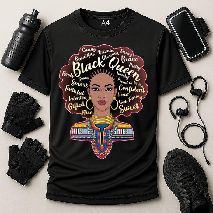 Dashiki Black Queen Cooling Performance Crew T-Shirt