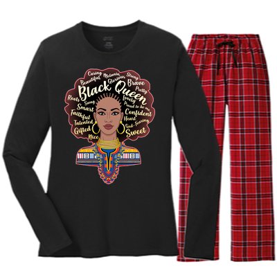 Dashiki Black Queen Women's Long Sleeve Flannel Pajama Set 