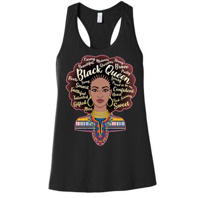 Dashiki Black Queen Women's Racerback Tank