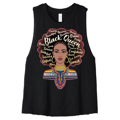 Dashiki Black Queen Women's Racerback Cropped Tank