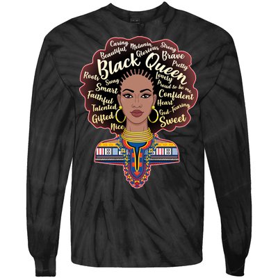 Dashiki Black Queen Tie-Dye Long Sleeve Shirt