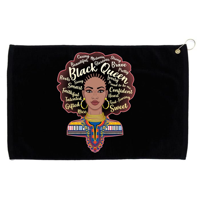 Dashiki Black Queen Grommeted Golf Towel