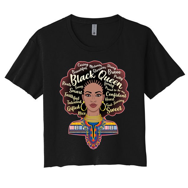Dashiki Black Queen Crop Top