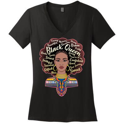Dashiki Black Queen Women's V-Neck T-Shirt