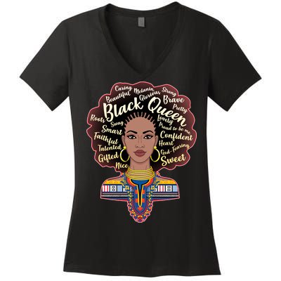 Dashiki Black Queen Women's V-Neck T-Shirt