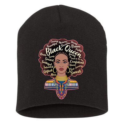 Dashiki Black Queen Short Acrylic Beanie