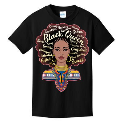 Dashiki Black Queen Kids T-Shirt