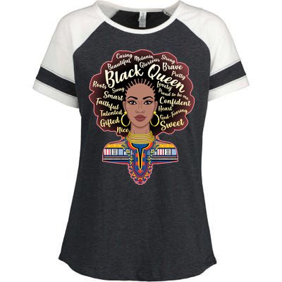 Dashiki Black Queen Enza Ladies Jersey Colorblock Tee