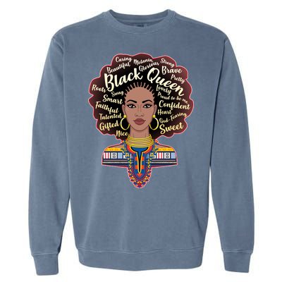 Dashiki Black Queen Garment-Dyed Sweatshirt