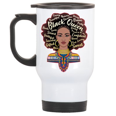 Dashiki Black Queen Stainless Steel Travel Mug