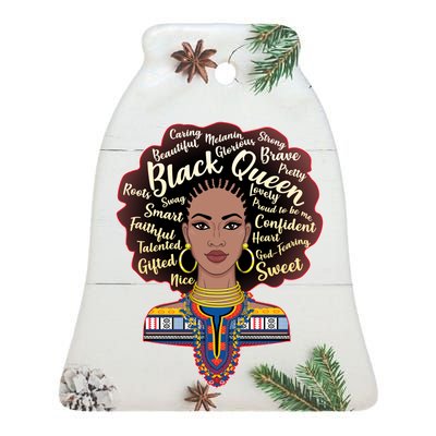 Dashiki Black Queen Ceramic Bell Ornament