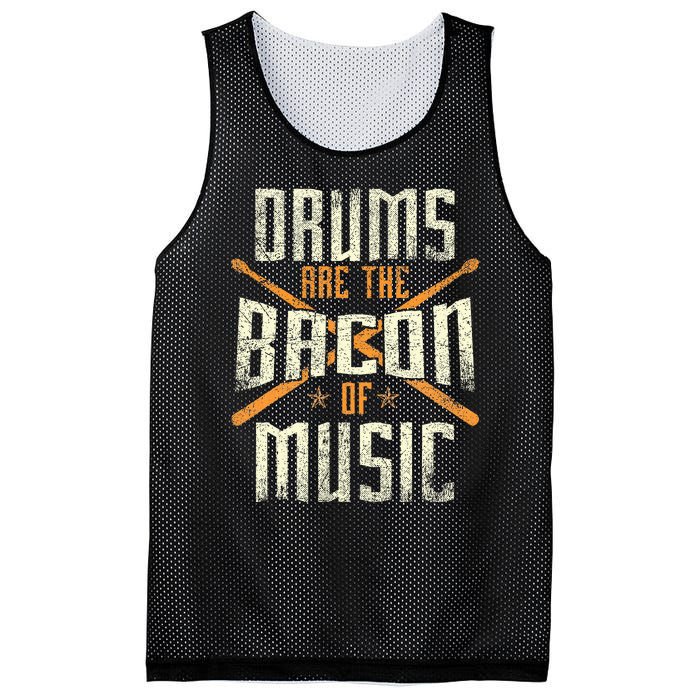 Drums Are The Bacon Of Music Drumming Drummer Music Lover Mesh Reversible Basketball Jersey Tank