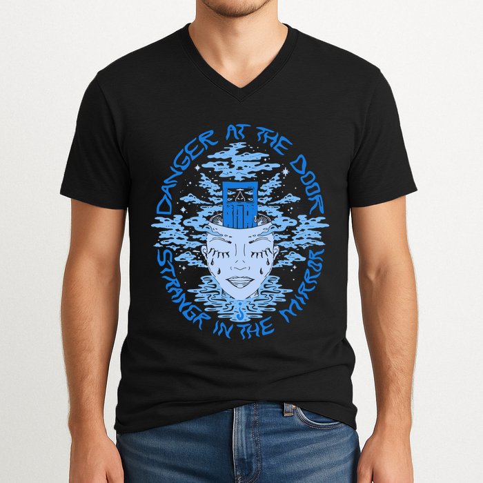 Danger At The Door Strangr In The Mirror V-Neck T-Shirt