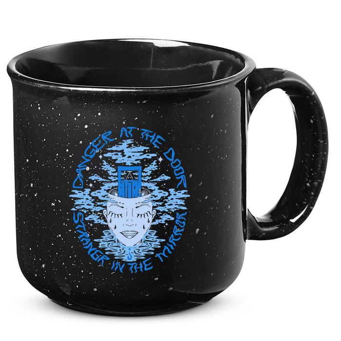 Danger At The Door Strangr In The Mirror 15oz Campfire Ceramic Mug