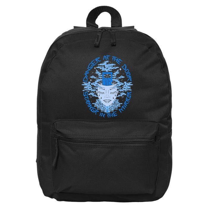 Danger At The Door Strangr In The Mirror 16 in Basic Backpack