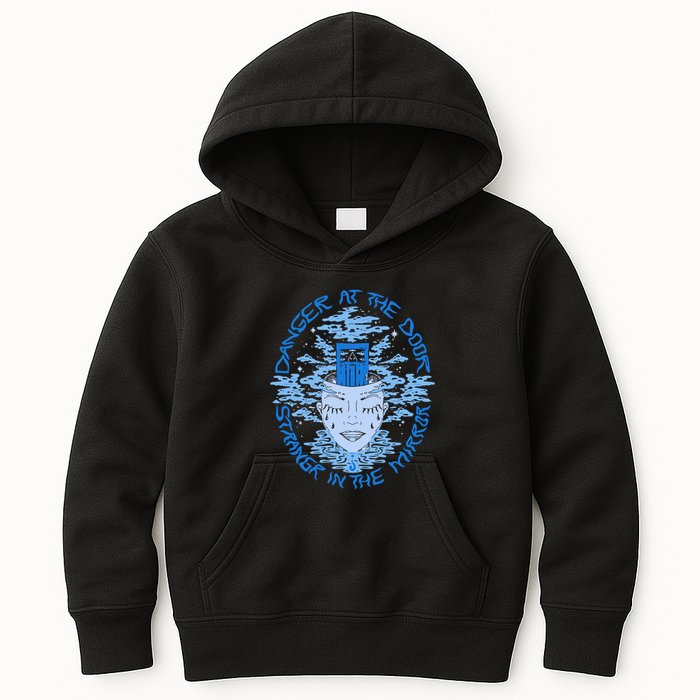 Danger At The Door Strangr In The Mirror Kids Hoodie