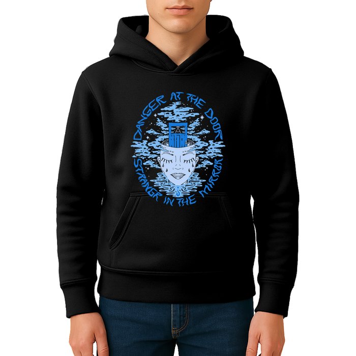 Danger At The Door Strangr In The Mirror Kids Hoodie