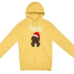 Doodle All The Way Labradoodle Santa Claus Hat Christmas Gift Premium Pullover Hoodie