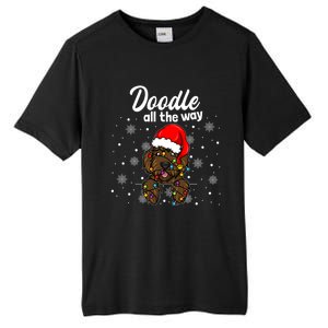 Doodle All The Way Labradoodle Santa Claus Hat Christmas Gift Tall Fusion ChromaSoft Performance T-Shirt