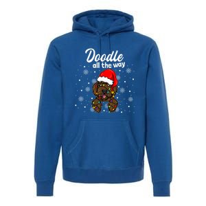 Doodle All The Way Labradoodle Santa Claus Hat Christmas Gift Premium Hoodie