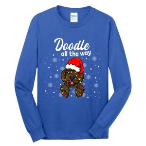 Doodle All The Way Labradoodle Santa Claus Hat Christmas Gift Tall Long Sleeve T-Shirt