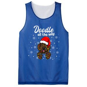 Doodle All The Way Labradoodle Santa Claus Hat Christmas Gift Mesh Reversible Basketball Jersey Tank