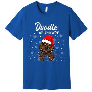 Doodle All The Way Labradoodle Santa Claus Hat Christmas Gift Premium T-Shirt