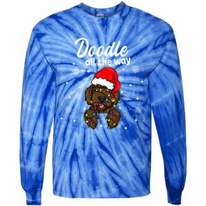 Doodle All The Way Labradoodle Santa Claus Hat Christmas Gift Tie-Dye Long Sleeve Shirt