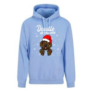 Doodle All The Way Labradoodle Santa Claus Hat Christmas Gift Unisex Surf Hoodie