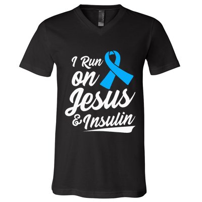 Diabetes Awareness Type 1 2 Diabetic T1d T2d V-Neck T-Shirt