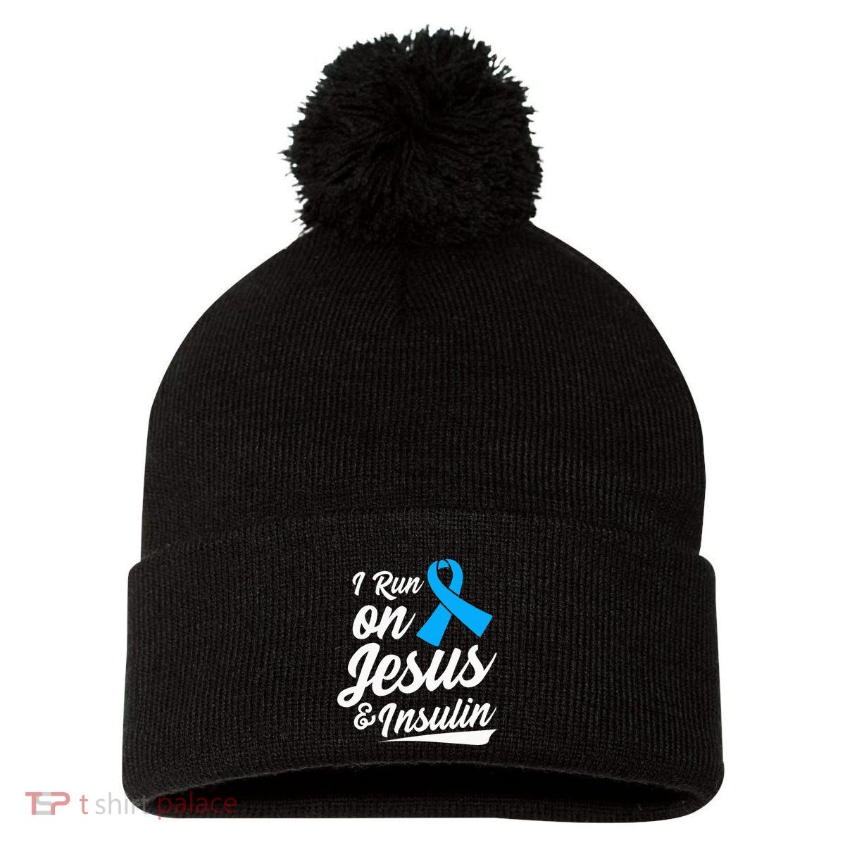Diabetes Awareness Type 1 2 Diabetic T1d T2d Pom Pom 12in Knit Beanie